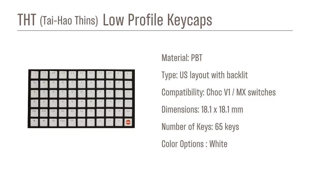 Taihao THT White Keycap Thins  - Gaming Accessories White 评论和价格
