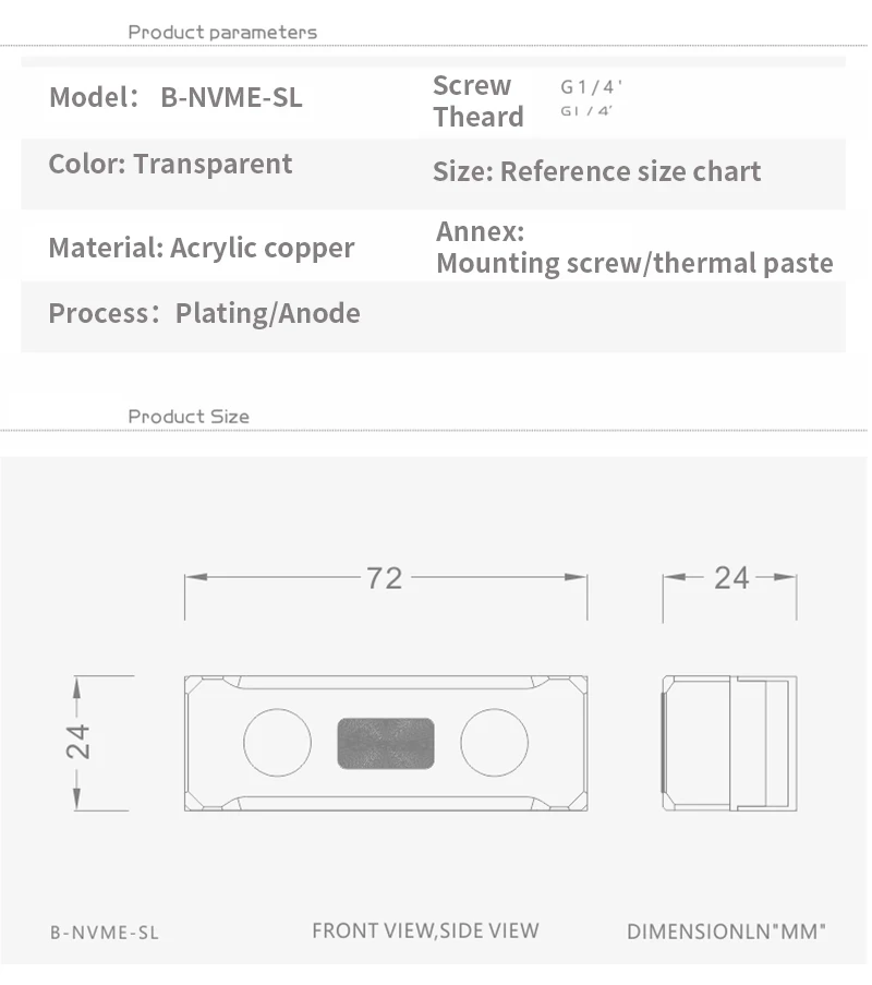 Bykski Water Block for 2280 /2 - M2 Heatsink Cooler 评论和价格