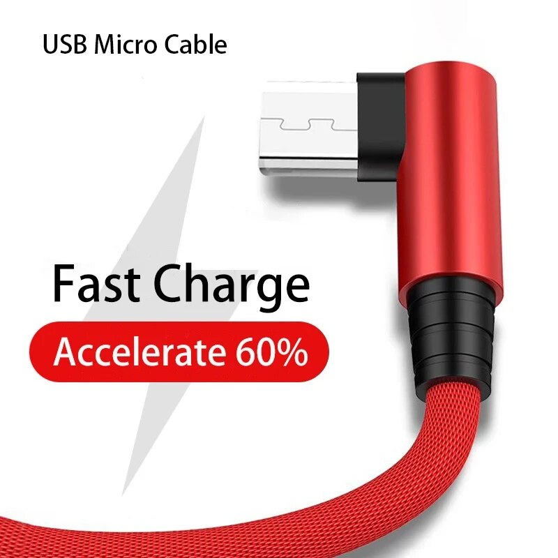 USB Micro Cable 3A 90 Degree E - Gaming Accessories For Phone 评论和价格