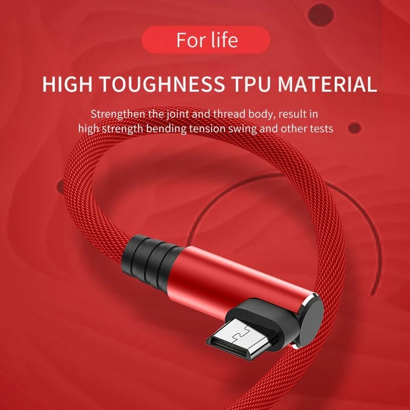 USB Micro Cable 3A 90 Degree E - Gaming Accessories For Phone 评论和价格