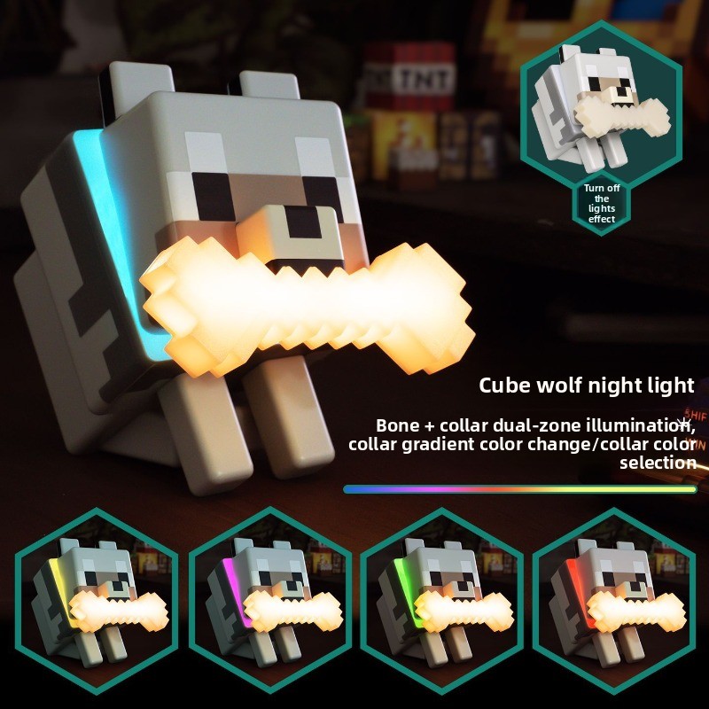 Wolf Dog LED Night Light Toys  - Gaming Accessories Minecraft 评论和价格