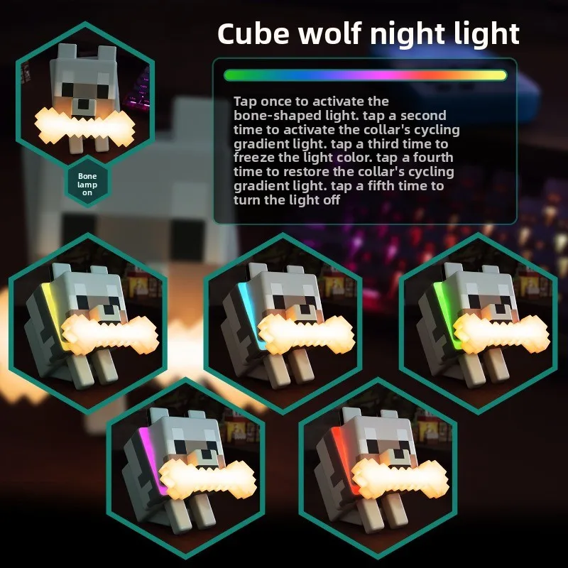 Wolf Dog LED Night Light Toys  - Gaming Accessories Minecraft 评论和价格