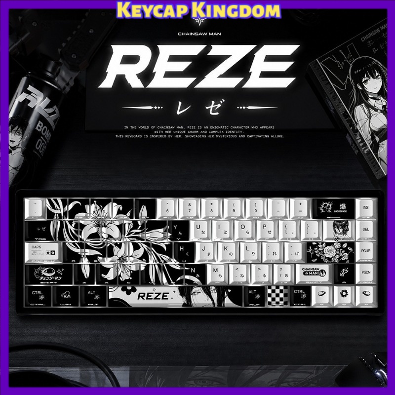 NEW Reze 5.0 Anime Keycaps Cha - Gaming Accessories Men 评论和价格