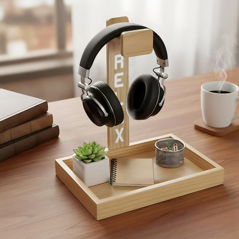 Wooden Gaming Headset Stand, D - Gaming Headphone Accessories 评论和价格