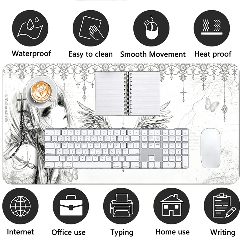 Leather Mousepad Black White A - Gaming Accessories White 评论和价格