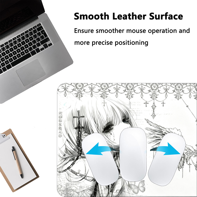 Leather Mousepad Black White A - Gaming Accessories White 评论和价格